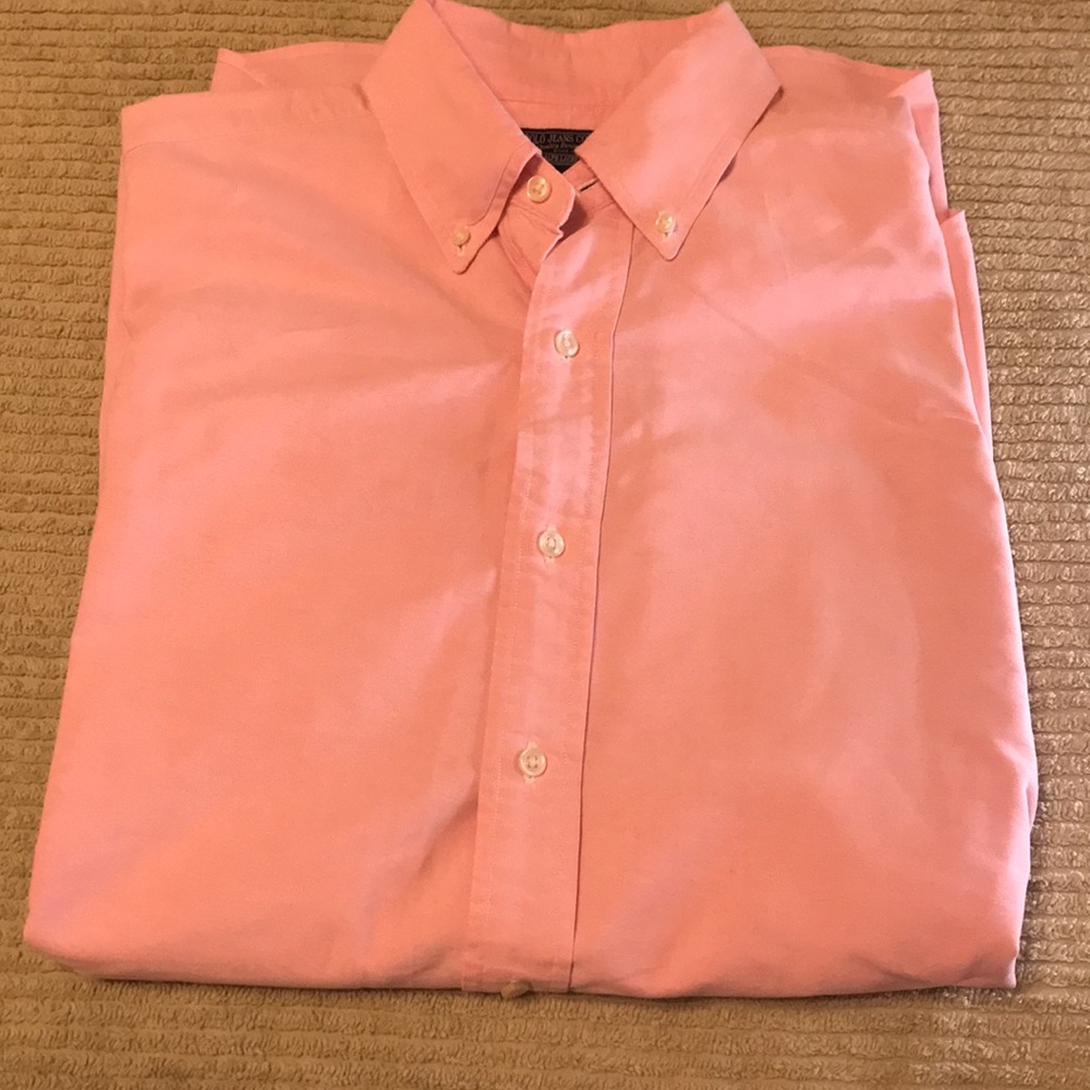 Polo Ralph Lauren Mens size M Tall Pink button down dress shirt.